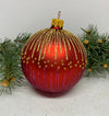 Red with gold glitter glass ball Christmas ornament, handmade XMAS decoration ChristmasboxStore