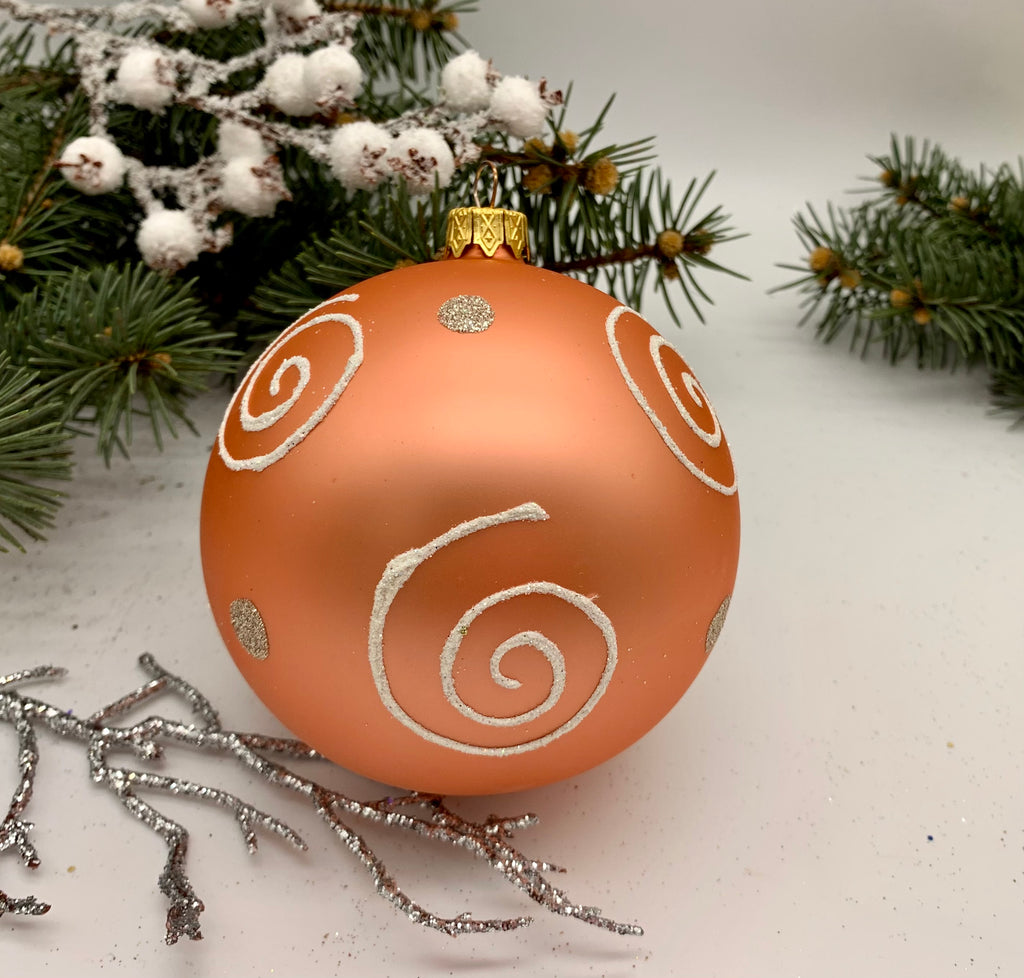 Bronze glitter glass ball Christmas ornament, handmade XMAS decoration ChristmasboxStore