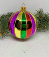 Multi-colored with gold glitter glass ball Christmas ornament, handmade XMAS decoration ChristmasboxStore