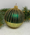 Green with gold glitter glass ball Christmas ornament, handmade XMAS decoration ChristmasboxStore