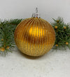Gold with gold glitter glass ball Christmas ornament, handmade XMAS decoration ChristmasboxStore
