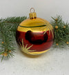 Red and gold with gold glitter glass ball Christmas ornament, handmade XMAS decoration ChristmasboxStore