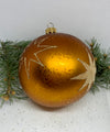 Gold with stars glitter glass ball Christmas ornament, handmade XMAS decoration ChristmasboxStore