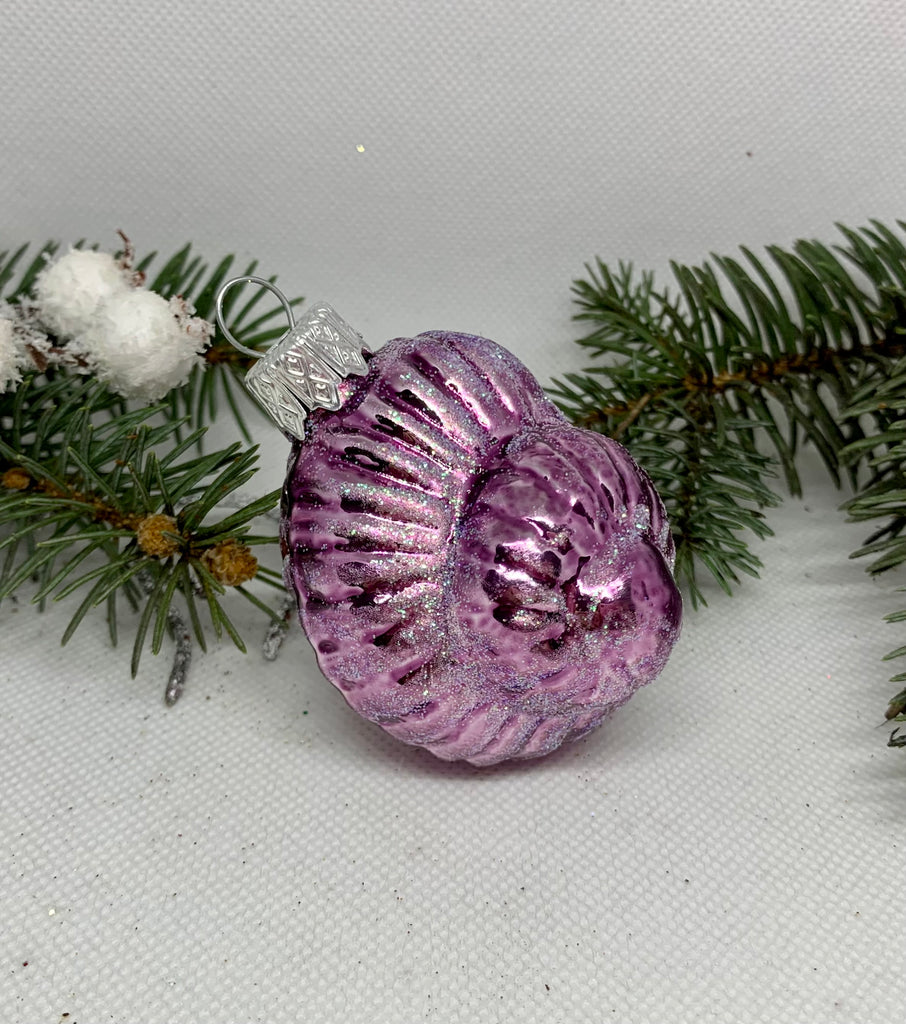 Shellfish purple glitter glass Christmas handmade ornament, Luxury Christmas glass decoration, Christmas tree glass ornament ChristmasboxStore