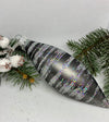Icicle black with glitter glass Christmas handmade ornament, Luxury Christmas glass decoration, Christmas tree glass ornament ChristmasboxStore