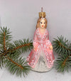 Princess in pink glass Christmas handmade ornament, Luxury Christmas glass decoration, Christmas tree glass ornament ChristmasboxStore