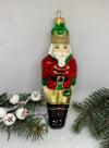 Nutcracker in red jacket glass Christmas handmade ornament, Luxury Christmas glass decoration, Christmas tree glass ornament ChristmasboxStore