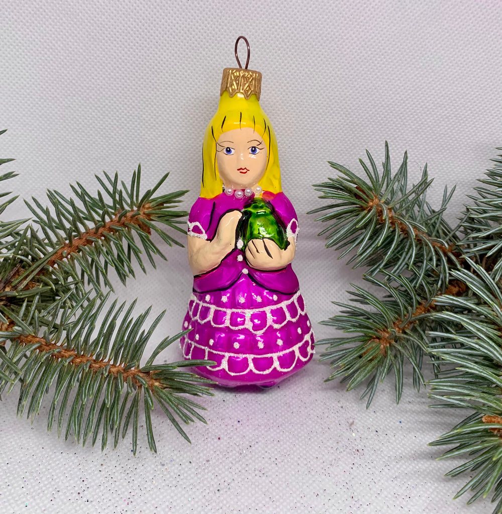 Princess in purple glass Christmas handmade ornament, Luxury Christmas glass decoration, Christmas tree glass ornament ChristmasboxStore