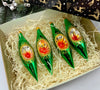 Green Christmas set of 4 reflector ornaments with gifted box mercury Christmas traditional decorations ChristmasboxStore