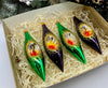 Purple and Green Christmas set of 4 reflector ornaments with gifted box mercury Christmas traditional decorations ChristmasboxStore