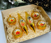 Gold Christmas set of 6 reflector ornaments with gifted box mercury Christmas traditional decorations ChristmasboxStore
