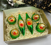 Green Christmas set of 6 reflector ornaments with gifted box mercury Christmas traditional decorations ChristmasboxStore