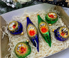 Green and Blue Christmas set of 6 reflector ornaments with gifted box mercury Christmas traditional decorations ChristmasboxStore