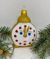 Clock gold and white glass Christmas handmade ornament, Luxury Christmas glass decoration, Christmas tree glass ornament ChristmasboxStore