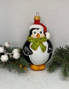 Penguin black and white in red hat glass Christmas handmade ornament, Luxury Christmas glass decoration, Christmas tree glass ornament ChristmasboxStore