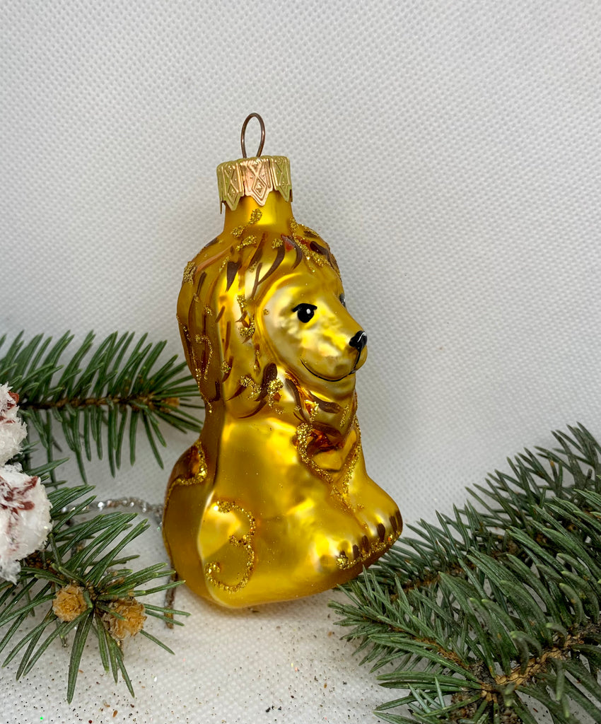 Lion gold glass Christmas handmade ornament, Luxury Christmas glass decoration, Christmas tree glass ornament ChristmasboxStore