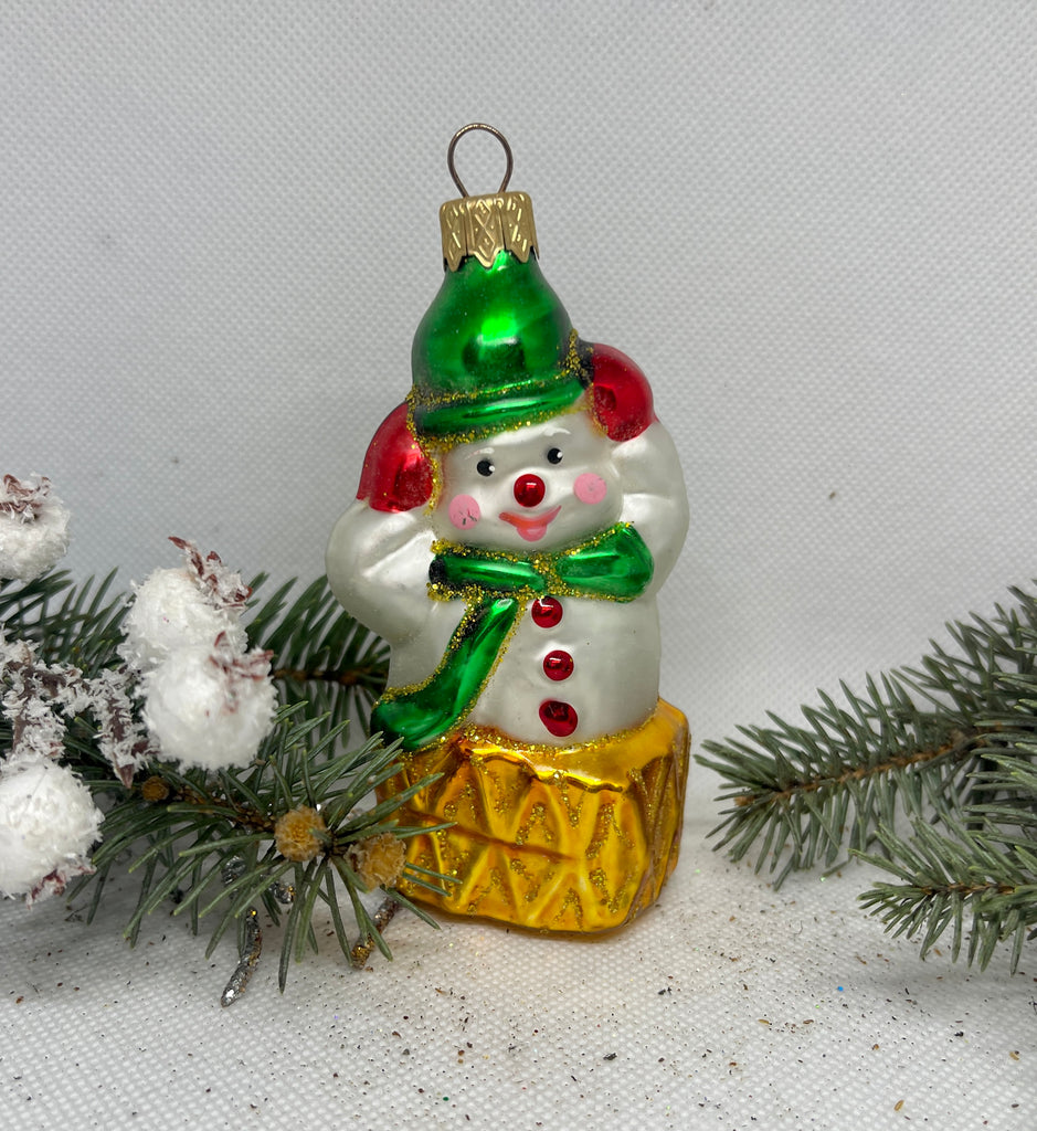 Snowman funny glass Christmas handmade ornament, Luxury Christmas glass decoration, Christmas tree glass ornament ChristmasboxStore