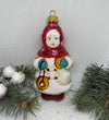 Girl with bagels in a red scarf glass Christmas handmade ornament, Luxury Christmas glass decoration, Christmas tree glass ornament ChristmasboxStore