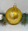 Gold with gold glitter glass ball Christmas ornament, handmade XMAS decoration ChristmasboxStore