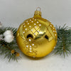 Gold with gold and white glitter glass ball Christmas ornament, handmade XMAS decoration ChristmasboxStore
