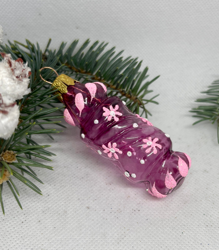 Candy transparent purple and pink glass Christmas handmade ornament, Luxury Christmas glass decoration, Christmas tree glass ornament ChristmasboxStore