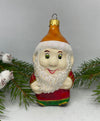 Gnome in a orange hat glass Christmas handmade ornament, Luxury Christmas glass decoration, Christmas tree glass ornament ChristmasboxStore