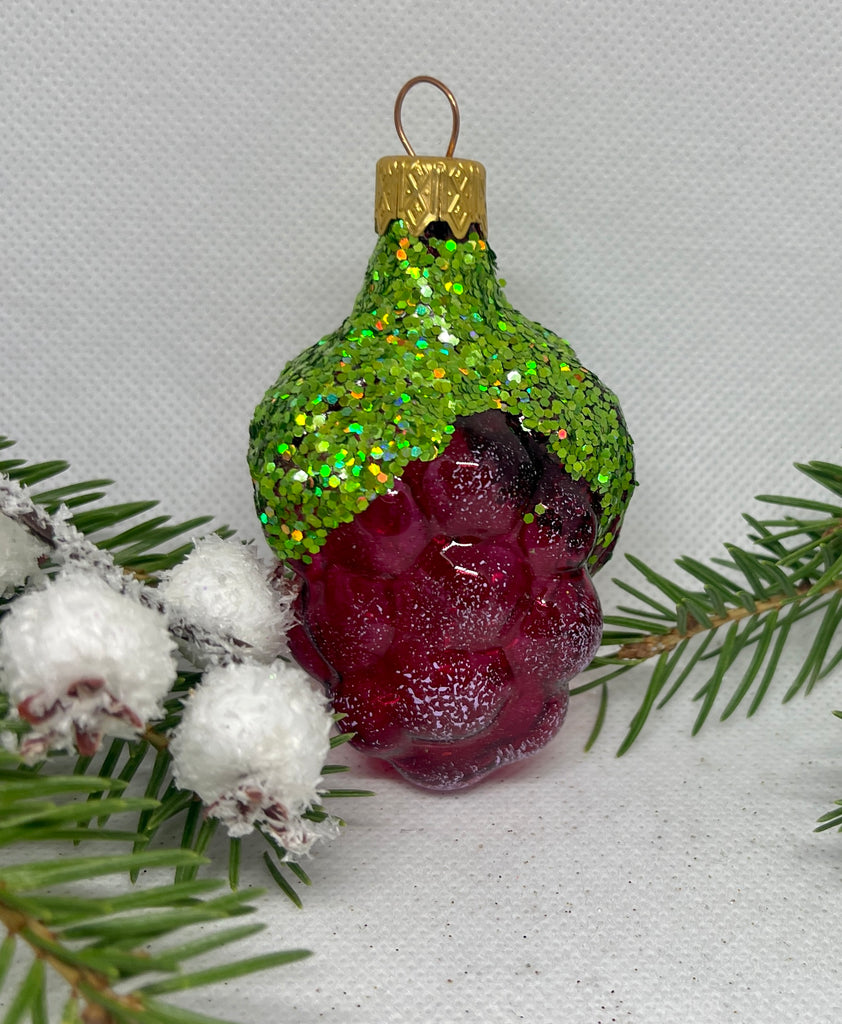 Grape violit with glitter glass Christmas handmade ornament, Luxury Christmas glass decoration, Christmas tree glass ornament ChristmasboxStore