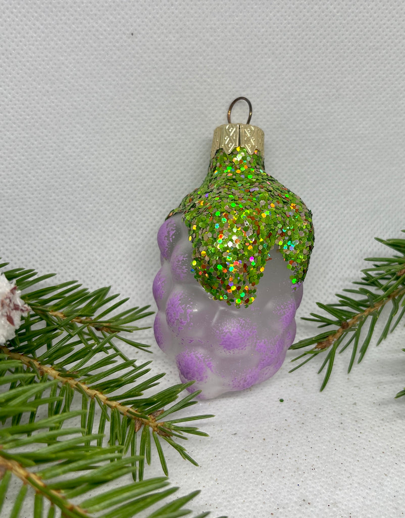 Grape with glitter glass Christmas handmade ornament, Luxury Christmas glass decoration, Christmas tree glass ornament ChristmasboxStore