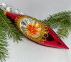 Red and gold reflector glitter glass Christmas ornament, handmade XMAS decoration ChristmasboxStore