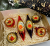 Purple and red Christmas set of 6 reflector ornaments with gifted box mercury Christmas traditional decorations ChristmasboxStore