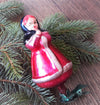 Girl Antique glass Christmas vintage ornament, 1950s retro Christmas tree glass decoration ChristmasboxStore