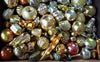 24 Assorted Golden shadows glass decor 1970s , Xtmas ornaments, vintage, Retro, Antique Christmas ornament ChristmasboxStore