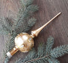 Gold matt Christmas glass tree Which Is Accented With Silver, vintage top ChristmasboxStore