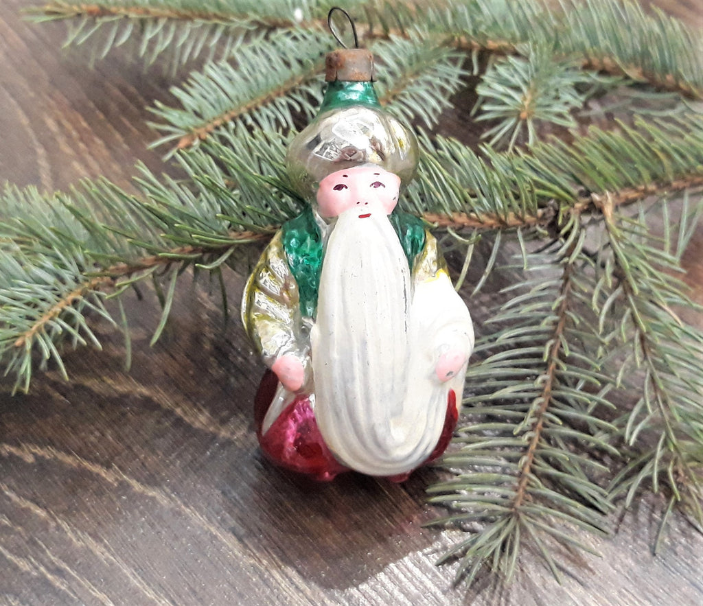 Antique glass Christmas ornament 1950s, vintage Christmas tree glass ornament ChristmasboxStore