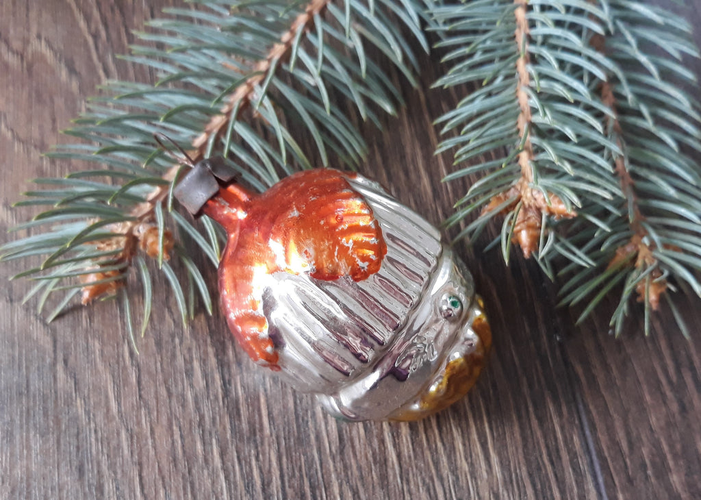 Antique glass Christmas ornaments 1970s, vintage Christmas tree glass ornament ChristmasboxStore