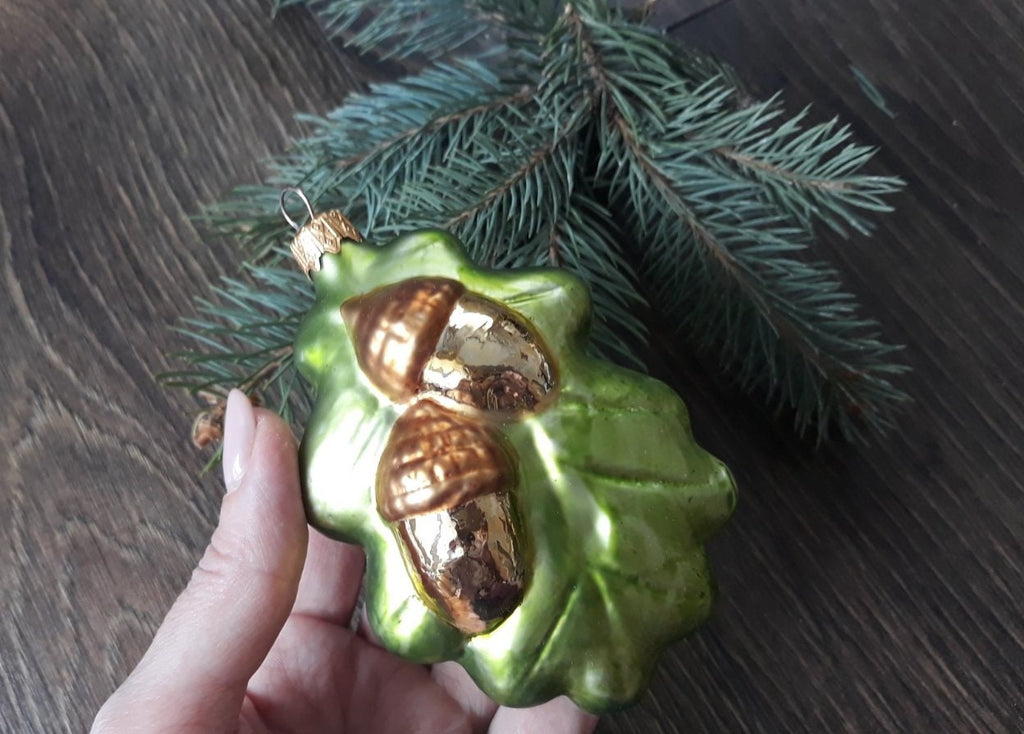 Acorn Handmade Christmas glass ornaments, Christmas tree glass ornament, Christmas Gift ChristmasboxStore