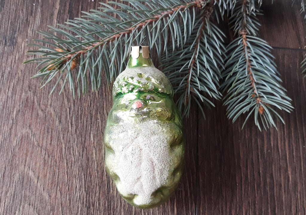 Antique glass Christmas ornament 1960s, vintage Christmas tree glass ornament ChristmasboxStore