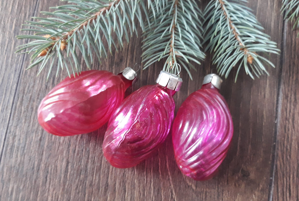 Tree Antique glass Christmas ornaments, 1980s Christmas vintage tree glass decoration ChristmasboxStore