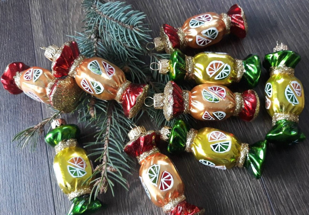 Set of 10 Candies Christmas glass handmade ornaments, Gift ideas, Christmas Gift ChristmasboxStore