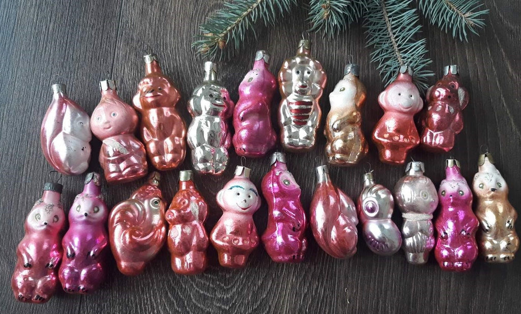 20 Animals Antique glass Christmas ornaments, 1980s Christmas,vintage ChristmasboxStore