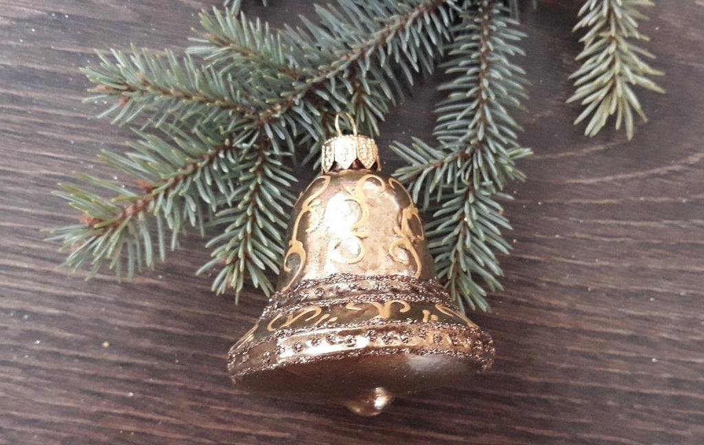 Bell Christmas glass handmade ornament, Gift ideas, Luxury decoration ChristmasboxStore