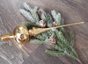 Gold Christmas glass tree topper, vintade XMAS finial ChristmasboxStore