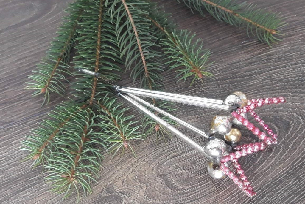 1940s vintage glass Christmas ornaments, glass beads Christmas ornaments ChristmasboxStore