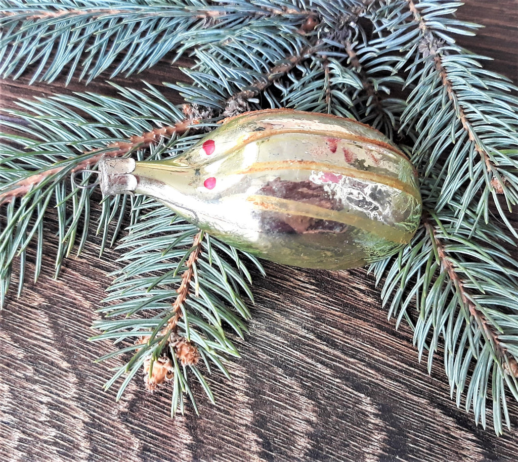 Hedgehog Christmas glass vintage ornament, Retro Christmas 1950s decoration, Antique Christmas ornament ChristmasboxStore