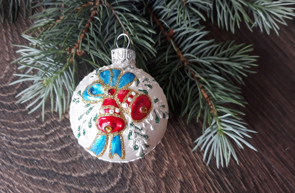 Bell Hand-painted christmas glass ornament, Luxury Christmas tree decoration ChristmasboxStore