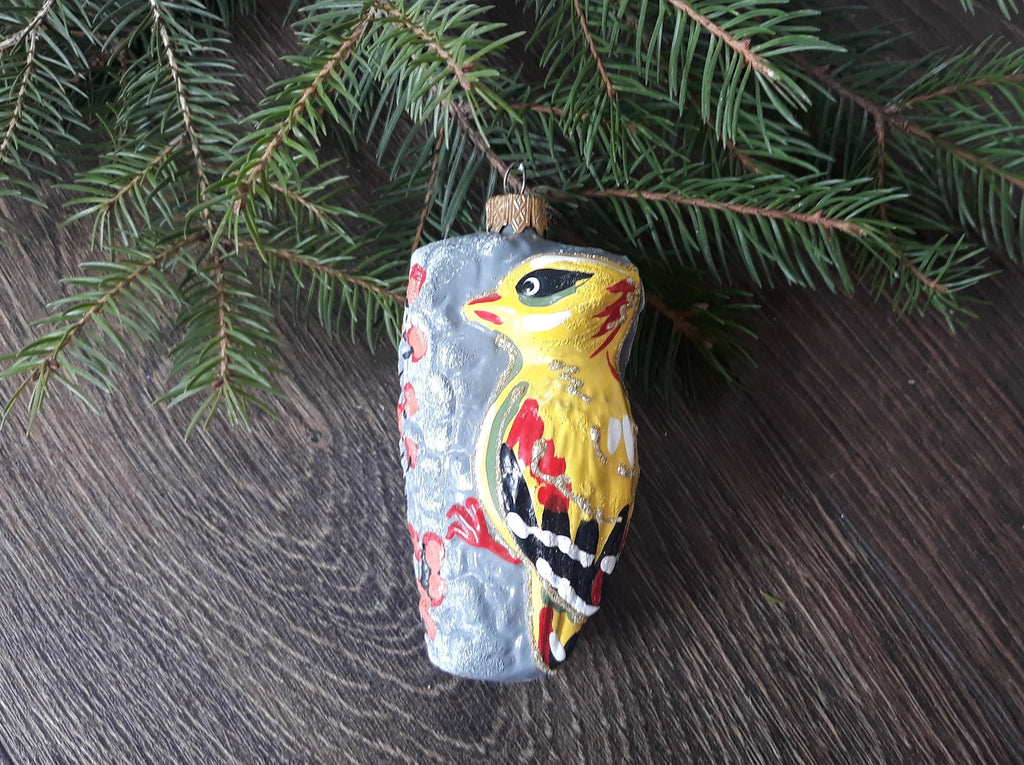 Bird Christmas glass handmade ornament, Luxury glass decorations, Gift ideas, Christmas Gift ChristmasboxStore