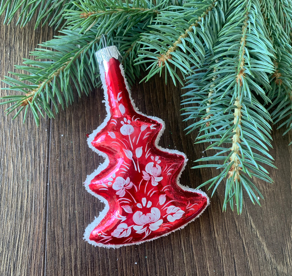 Christmas glass tree decoration, Blown Glass Christmas, Handmade Christmas glass ornament ChristmasboxStore