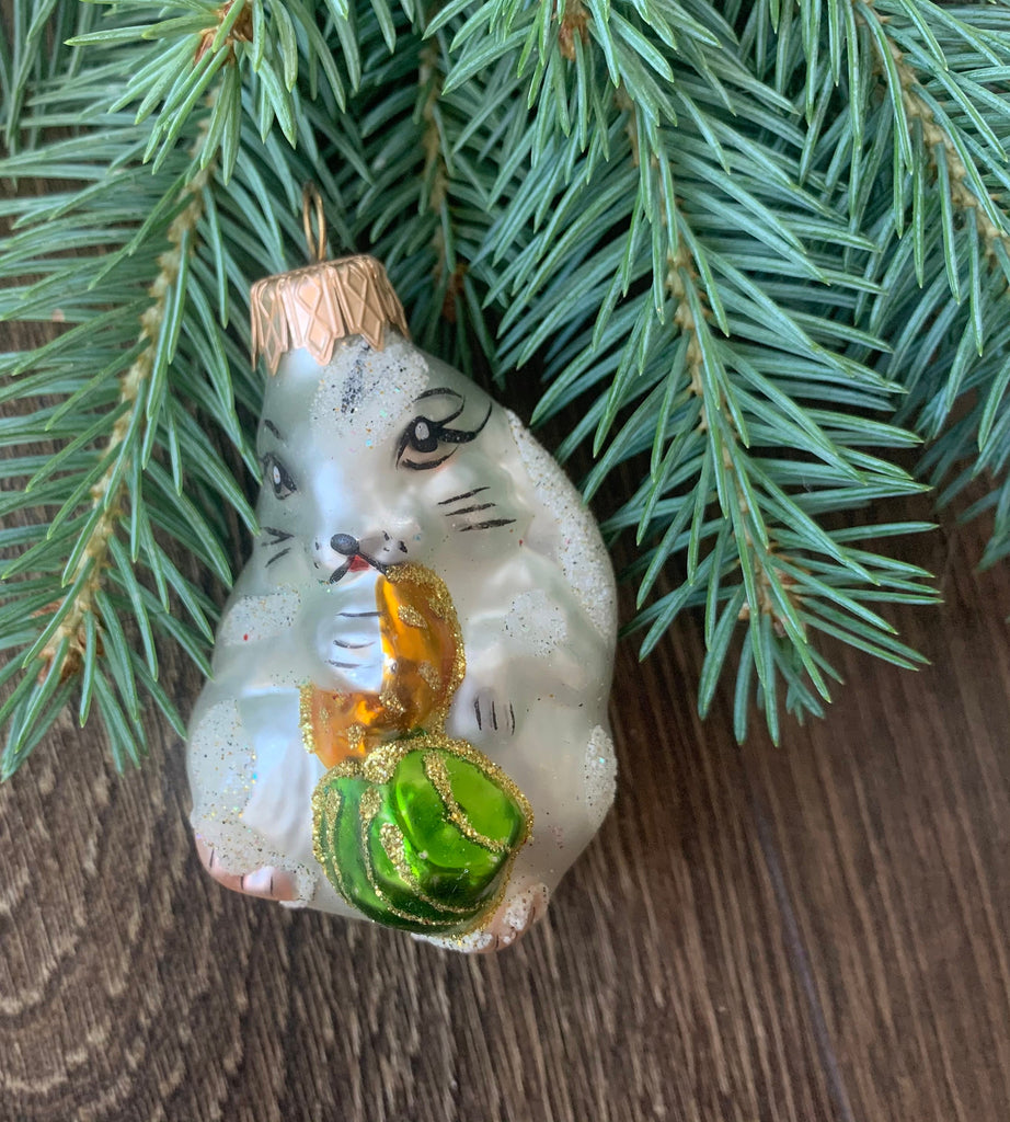 Bunny Christmas glass handmade ornament, luxury tree decoration, tree christmas decor ChristmasboxStore