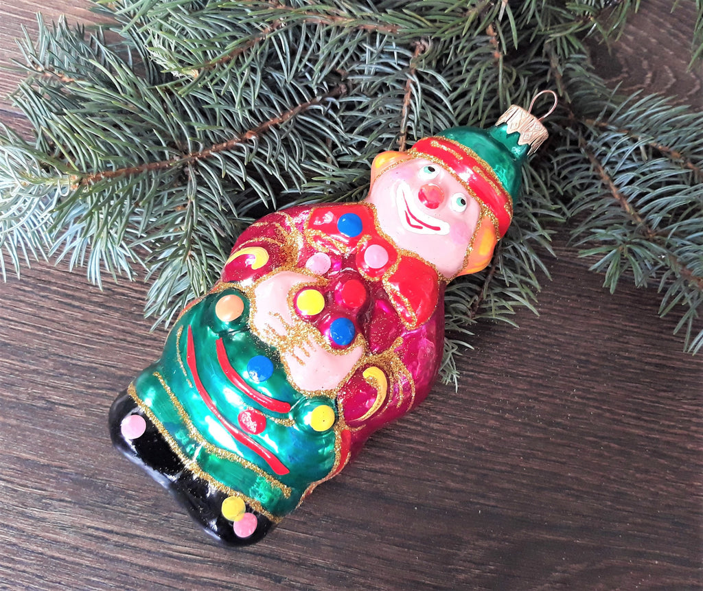 Big Clown glass Christmas handmade ornament, Luxury Christmas tree glass decoration ChristmasboxStore