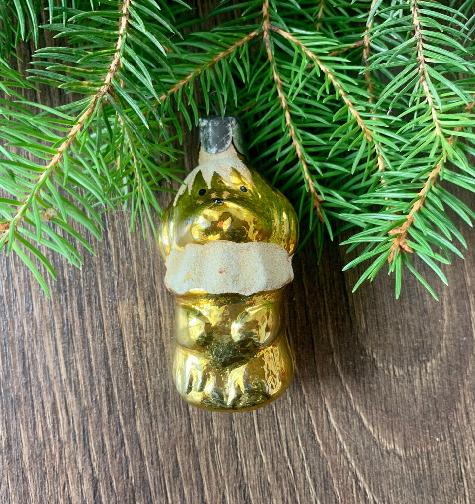 Dog Christmas glass vintage ornament, Retro Christmas 1980s decoration, Antique Christmas ornament ChristmasboxStore